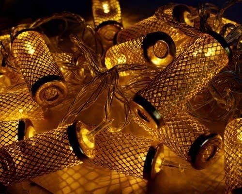 RLG Golden Tube Cylindrical 16 Bulb Shape LED Lantern Bulbs String Lights Decorative
