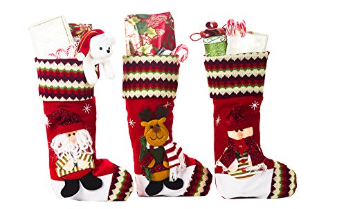 2 Pcs+Set+Classic+Christmas+Stockings