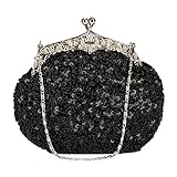 Chicastic Fully Sequined Mesh Beaded Antique Style Wedding Evening Formal Cocktail Clutch Purse