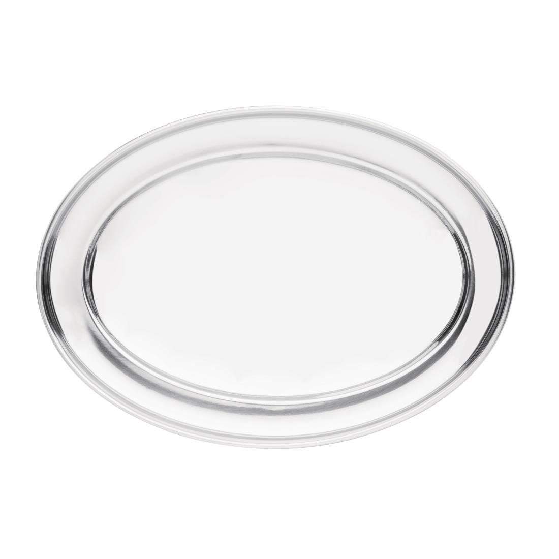 Olympia Stainless Steel Oval Food Serving Tray 300mm/8 - Bar, Restaurant Metal Tray K363