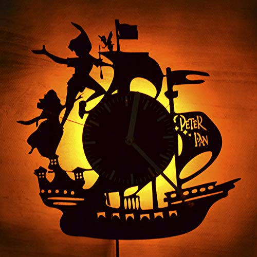 image for Art Finder Peter Pan Yellow Led Light Vinyl Record Wall Clock - Get Un