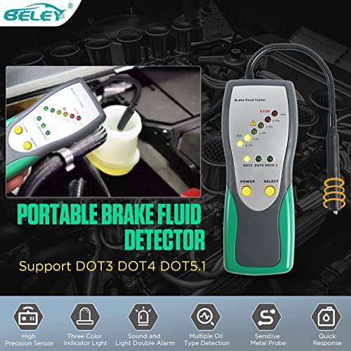 BELEY Automotive Brake Fluid Tester Oil Moisture Water Detection With HighPrecision Probe For