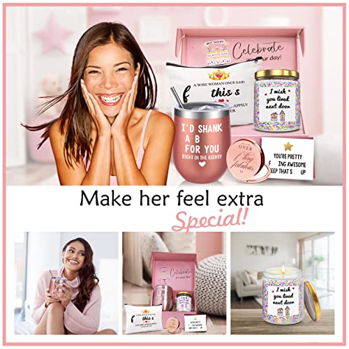 Jumway Birthday Gifts for Women, Funny Friend Gifts for Women Friendship, Happy Birthday Gifts Basket for BFF Bestie Best Friends Female Her Sisters Unique