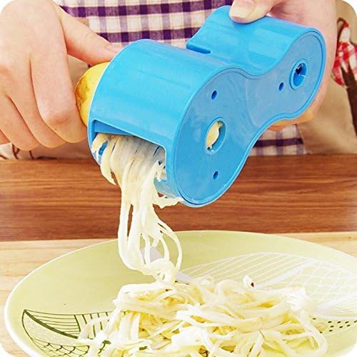 Double Grater Vegetable Fruit Spiral Shred Process Device Cutter Slicer Peeler Kitchen Tool Julienne Cutter + Knife Shar-Ez2Shop
