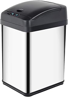 Display4top Abfalleimer mit Sensor Mülleimer, Küche Toilette Badezimmer geruchssicherer Abfalleimer, in Edelstahl-Optik (30L)
