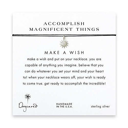 Dogeared Make a Wish Accomplish Magnificent Things Starburst Necklace - Sterling Silver