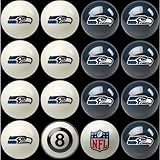 Imperial Officially Licensed NFL Merchandise: Home vs. Away Billiard/Pool Balls, Complete 16 Ball Set, Seattle Seahawks