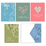 Heartfelt Sympathy Card Assortment Pack - Set of 25 cards - 5 of each design, versed inside with envelopes