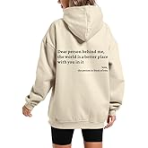 Wrenpies Dear Person Behind Me You Are Enough Hoodie for Women Teen Girls Oversized Aesthetic Graphic Sweatshirt Pullover Top