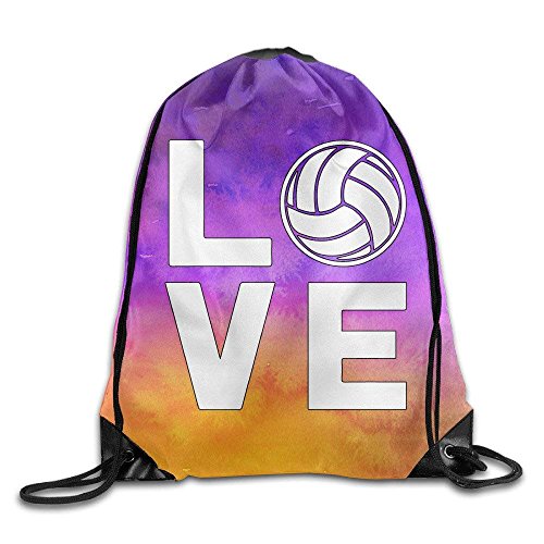 I Love Volleyball For Volleyball Fans Sports Drawstring Backpack Bags