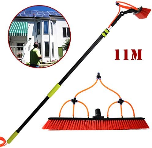 JSZMQD 3.6M-11M Carbon Fiber Telescopic Rod, Window Clean Washing Set Equipment Extension Pole Cleaning Kit for Window Cleaning, Photovoltaic Panel Cleaning, Trucks Water Brush,11m