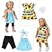 Ecore Fun 14 Pcs 18 Inch Doll Clothes Dresses Summer Casual Wear Oufits Pjs for 18 Inch Girl Doll Clothes with Hair Clips Birthday Gift for Kids
