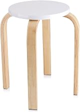 Cocoarm Natural Bent Wood Stool, 30cm Seat, Stackable, Anti-Slip Feet view 6