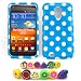 Samsung Galaxy S2 Case (Sprint / Boost / Virgin / US Cellular), "Polka Party" 2-Piece Hard Case + 1 Fruity Dust Plug for Galaxy S2 (D710 / R760), Blue [Cellular Connection]
