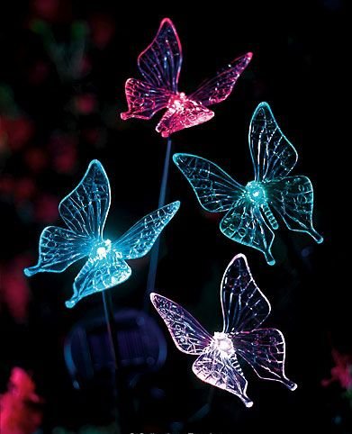 Butterfly Solar Garden Stakes SET of 4