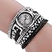 Malltop Vintage Bling Crystal Braided Winding Wrap Chain Bracelet Dial Quartz Wrist Analog Watch Pretty Gift for Teenager