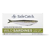 Safe Catch Skinless & Boneless Wild Sardines in Extra Virgin Olive Oil, Lower Mercury, Mercury Tested, Keto, Kosher, Non-GMO,