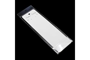 PABCK 100Pcs 2.36x8.27 inch Necklace Jewelry Display Hanging Cards and 2.7x8.3 inch Self Adhesive Cello Cellophane Bags Jewellery Display Hang Holder Crafts Organizers Packaging