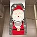 Xiuban Christmas Decoration 2 Pieces Bathroom Rug Mat Set, Christmas Snowman Toilet Seat Cover Bath Mat Lid Cover- Bathroom Rug + Lid Toilet Cover Set (A)