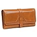 Jack&Chris RFID Blocking Leather Checkbook Wallets for Women Large Capacity Tri-fold Purse with 12 Card Slots,Gift Box, WBXH049