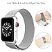 Apple Watch Band, 38mm Milanese Loop Mesh Smooth Stainless Steel Strap Freely Fully Magnetic Closure Clasp Metal Strap Wrist Band Replacement Bracelet for Iwatch & Sport & Edition Silver 38mm