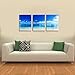 3 Panels Blue Ocean Wall Art Photograph Printed on Canvas for Home Wall Decoration Bathroom Decor Wall Art For Bedroom Overall Size 16Inch Hight And 36Inch Wight