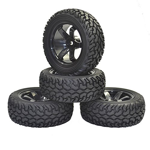 4PCS High Performance RC Rally Car Grain Rubber tires and Wheels for 1:10 RC On Road Car Traxxas Tamiya HSP HPI Kyosho