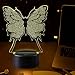 3D Illusion Butterfly Night Light Lamp with 7 Color Change, Touch Base, Power by AA Batteries