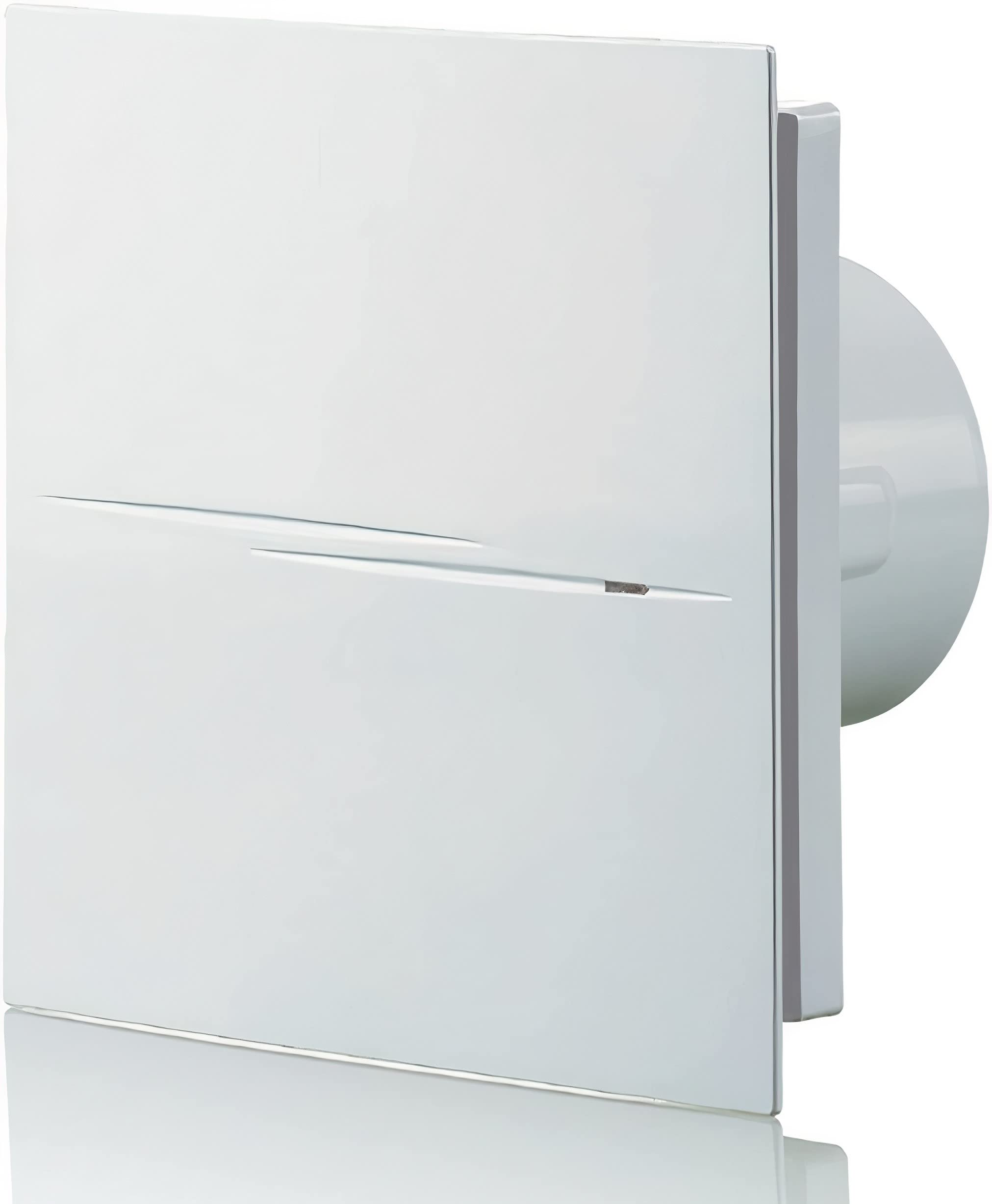 Blauberg UK Quiet Style 100 T Blauberg Calm Design Low Noise Energy Efficient Bathroom Extractor Fan 100mm Timer, 7.5 W, 240 V, Brilliant White, 100 mm