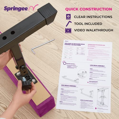 Springee 8ft Adjustable Balance Beam Gymnastics Equipment for Home