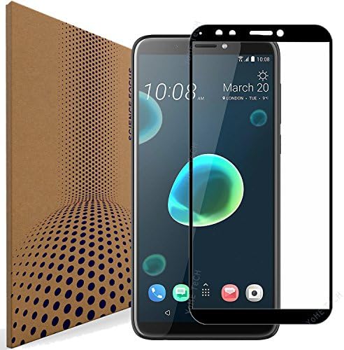 VLP Super Clarity Cover Whole Screen HTC Desire 12 Plus Tempered Glass Screen Protector (Black)