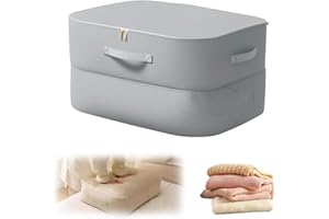 REWDUT 2025 New 3-Layer Ultra Space Saving Self Compression Organizer, Multifunctional Comforter Storage Bag for Comforters, Clothes, Blankets, Home Organization Must Haves (Gery, Large)