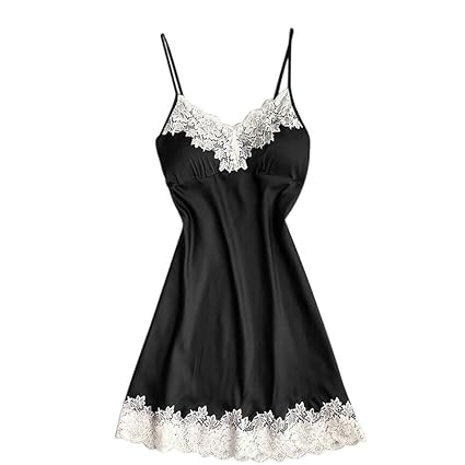 Bfmyxgs Fashion Satin Sleepwear Stilvolle Damen Damen Nachtwäsche Nachthemd Sexy Dessous mit Brustpolstern Höschen Eingewicke