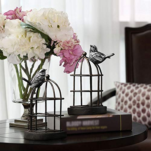 Desktop Decoration Metal Bookends , Shelves Retro Birdcage Handicrafts,Office Or Study Room Home Shelf Decorative