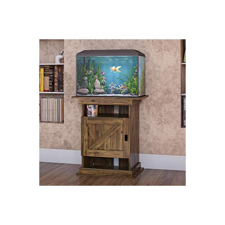 Ollie & Hutch Farmington Flipper, Rustic Aquarium Stand MyDogsLife