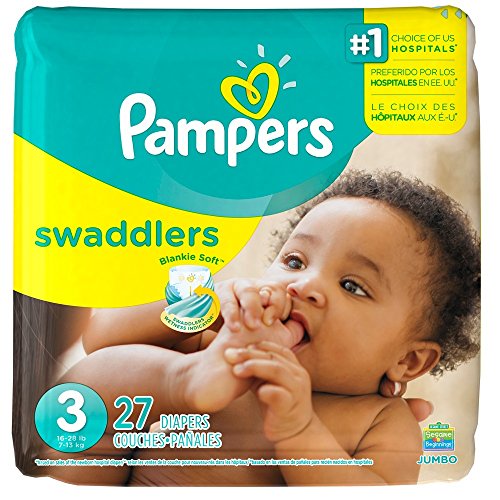 Pampers Swaddlers Disposable Diapers Size 3, 27 Count, JUMBO