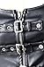 KIWI RATA Women's Punk Rock Faux Leather Buckle-up Corset Bustier Basque with G-String, Black 2, Medium