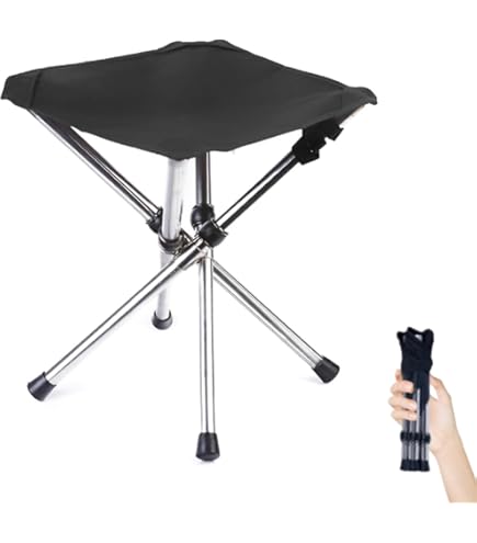 Taburete Plegable De Camping - Ligero, Soporta 120 Kg, Acero Y Tela Oxford, Ideal Para Viajes Y Exterior