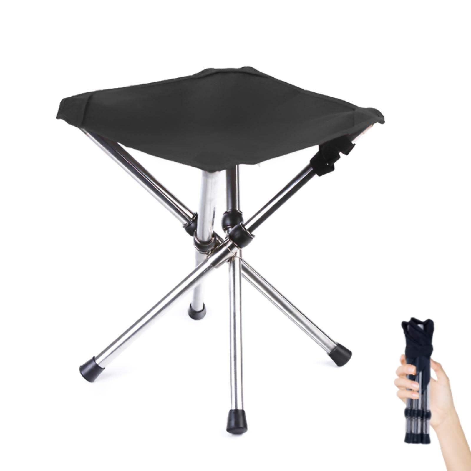 Photo 1 of LUCKY CUP Ultra-Lightweight Stainless Steel Folding Camping Stool - Compact Portable Backpacking Stool with Carry Bag Supports 240 lbs 12.6” Folded Size for Hiking Travel Outdoor Events