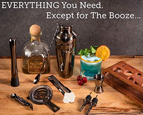 Mixology & Craft Cocktail Set (10-TLG.) - Edles Cocktail Shaker Set mit Shaker aus Edelstahl und Bar Zubehör im… – Bild 4