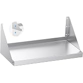 SWOTCATER Stainless Steel Shelf with Reversible Brackets,12"x24" | Commercial Stainless Steel Wall Shelves, 260lb Heavy Duty Metal Floating Shelving for Kitchen, Restaurant, Garage, Bar