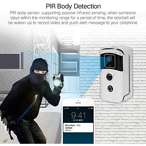 Wireless WiFi HD 1080P Alarm Smart Phone APP Remote Control Video Doorbell Rainproof IR-Cut Intercom Camera Motion Detect Door Phone Ring Bell Home Security System