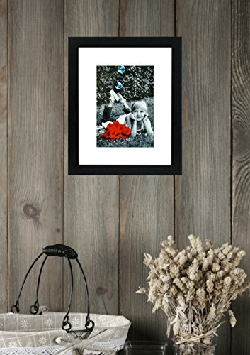 8x10 Inch Picture Frame Black (2-pack) With GLASS FRONT COVER - Displays an 5x7" Picture With Mat or an 8x10” Photo WIthout Mat - Vertical or Horizontal Mounts & Easy To Hang - No Hardware to Install. - Thumbnail 2