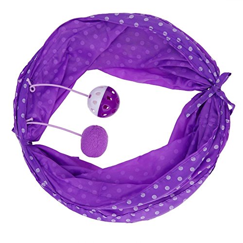 image for WinnerEco Pet Cat Tunnel Tubes, Funny Toy Foldable Solid Dot Tent Trai