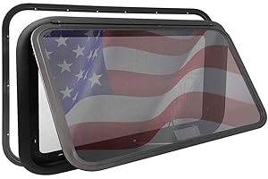 ALLOTEMLASS 30"x20" RV Emergency Exit Window - DOT-Certified Tempered Glass, Security Lock, Waterproof Aluminum Frame w/Mesh Screen (Fits 1"-1.77" Walls, Complete Kit)