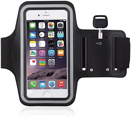 DeBeiTe Armband for iPhone 7 / iPhone 6S / 6 Sweatproof Sports Running Armband Cover with Key Holder for iPhone 7 Plus, 6S Plus, SE, Galaxy S7, S8, Note 5 (Fits Arm Girth 9"-14.5") (Black)