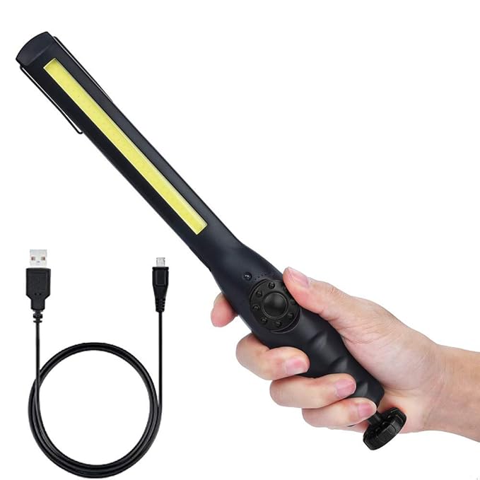 Huichang_LED light Black: Huichang USB Rechargeable Work Light, COB 0-800 Lumens Work Lamp, LED Work Lamp with Magnet