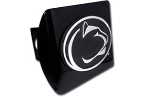 Elektroplate Penn State Nittany Lions Black Metal Trailer Hitch Cover with Chrome Metal Logo
