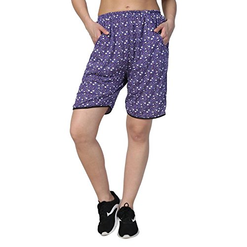 af affair purple cotton check shorts for girls & womens
