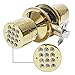 Signstek Keyless Entry Door Lock,Door Knob with Keypad and Key, Door Lock with Upward Facing Buttons, Matte Black